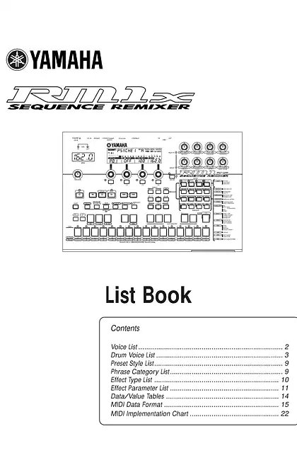 yamaha雅马哈RM1x List Book